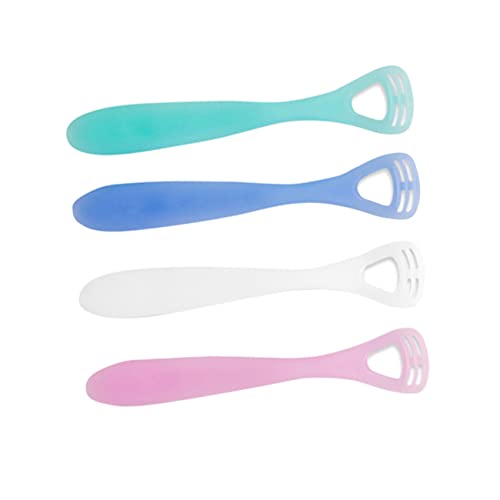 ERINGOGO 4Pcs Scraper for Soft Silicone Oral Tool for Bad Breath Removal Lightweight and Safe for Random Colors