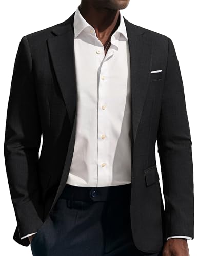 PJ PAUL JONES Sakko Herren Regular Fit Blazer Freizeit 2 Knöpfe Sportlich Jacket Business Anzugjacke, Schwarz, L