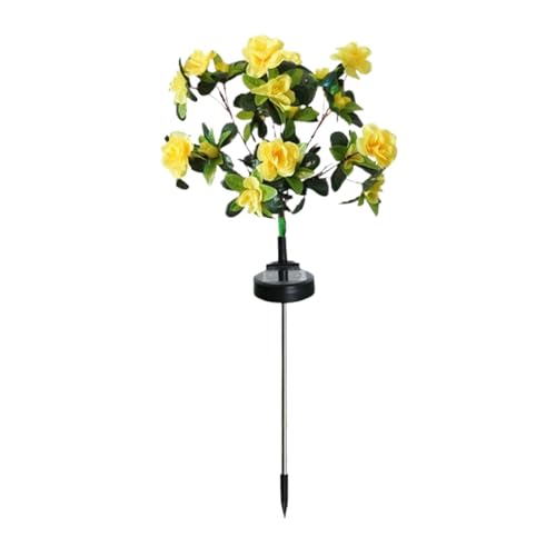 Luces solares de flores para exteriores, decoración de jardín LED de 56 colores, floral artificial, iluminación brillante, arreglo de tumba conmemorativa, decoración de paisaje resistente a la