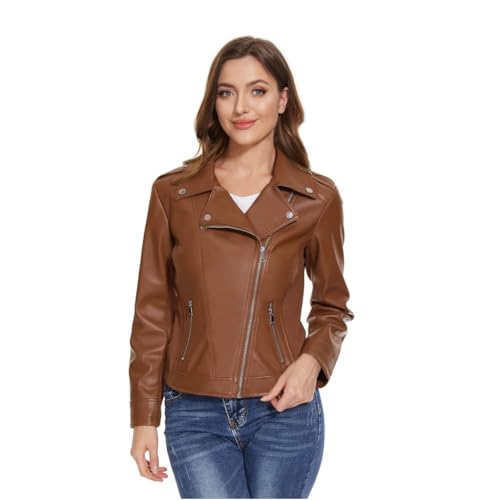 Image of Leather Jacket For Women Biker (Black)