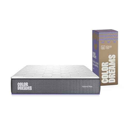 Consejos para Comprar Colchones Sin Resortes Top 5. 47 COLORDREAMS Colchón Matrimonial MAX Hybrid 25 cm | Memory Foam + Resortes Independientes | Firmeza Media| Fresco y Transpirable | Hipoalergénico | En Caja
