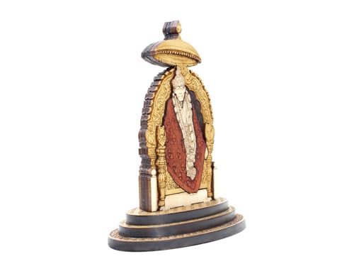 Estatua Sai Baba Shirdi de Madera Tallada 4 pulgadas miniatura 2
