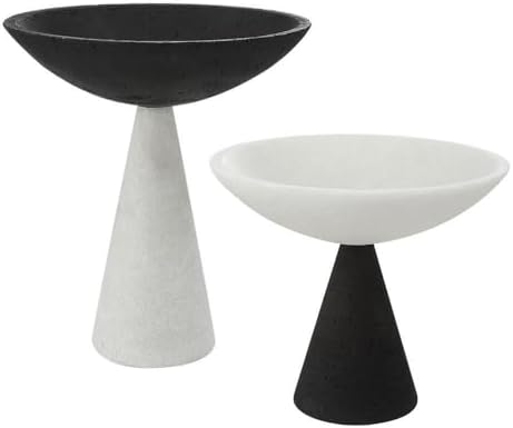 Uttermost Black and White 2-Piece Decorative Bowls