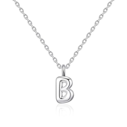 Collar de plata de ley inicial B regalo de cumpleaños para niños