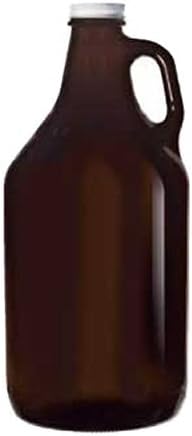 Libbey 70217 - Amber Growler With White Lid, 64 oz., CS of 6/EA