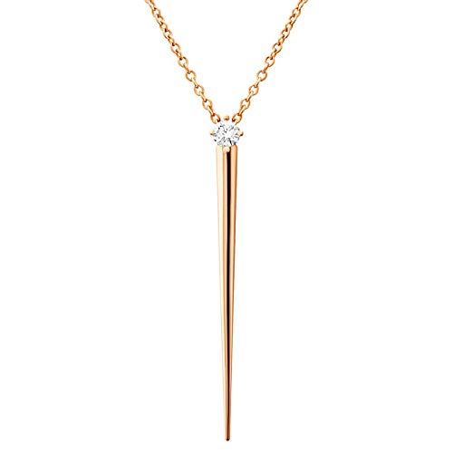 MINUTIAE 14K Gold Plated Pendant Necklace Dagger Pendant With Austrian Cubic Zirconia for Women & Girls With Extendable Chain Fashion Jewelry (Rose Gold) (B08VW7WC72) Amazon Price History, Amazon Price Tracker