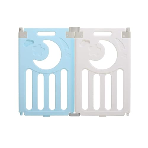 Dripex Upgrade Foldable Kids Activity Centre Safety Play Yard Home Indoor Outdoor Baby Fence Play Pen NO Gaps with Gate for Baby Boys Girls Toddlers (2 Panel - Blue + White)