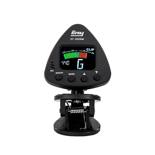 CHOYUE Afinador de Instrumentos de Viento ET 3000W Compatible con Modos de afinación de micrófono y Pinza para saxofón, Clarinete, Trompeta y Flauta