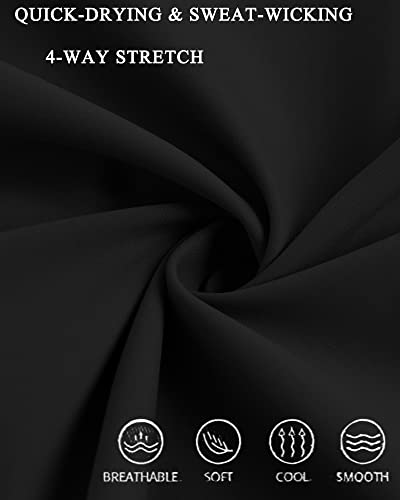 Aurgelmir Women's Knee Length Tennis Golf Skirts With Capri Pants Workout Yoga Skirted Leggings Athletic Skorts Pants Black #TOP4