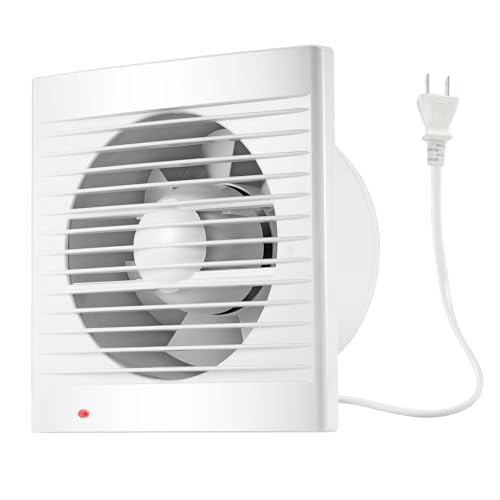 Moonjor - Ventilador de escape de 4 pulgadas, 55 CFM, 12 W, extractor de ventilación para ventana pequeña, para cocina, baño, taller, cochera (cable de EE. UU.)