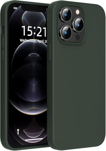 Image of DIZORO Silicone Back Case for iPhone 12 Pro Max, Soft-Touch Phone Microfiber Silicone Back Cover for iPhone 12 Pro Max- Pine