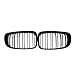 DZSHSBH 2 szt. samochód przedni kaptur środkowy kratki nerkowe połysk czarne podwójne linie grillowane do BM-W E82 Coupe 2007-2013