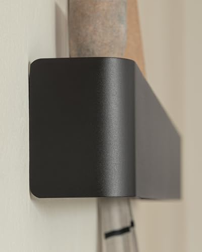 Kazai. Wandgarderobe 'Tone' | Moderne Garderobe mit versteckten Jackenhaken und Ablage | Design Flur-Garderobenleiste aus Metall | Hakenleiste Wand-Montage | Schwarz