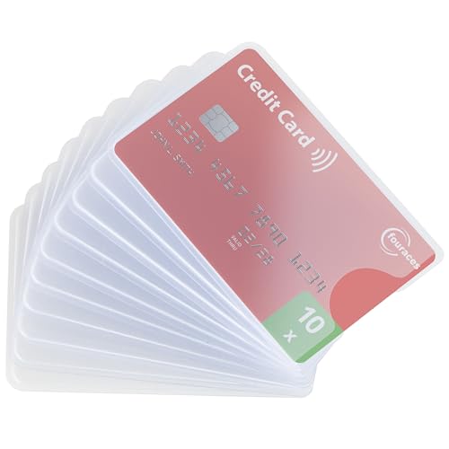 fouraces Karten Schutzhülle - 10 Stück, Plastikhüllen, transparent - Kartenhülle für Kreditkarten und EC Karten, Kreditkartenetui, ec-karten-schutzhülle für Geldkarten