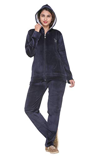 Image of CUPID Regular Fit Velvet Track Suit for Woman, Winter Wear Velvet Night Suit Set with Pockets for Sports, Night, Jogging, Daily Gym Wear L to 5XL