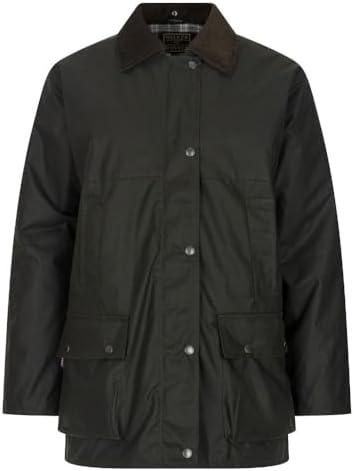 Walker and Hawkes - Ladies Wax Padded Kirkstall Jacket - Olive - US 8 (UK 12)