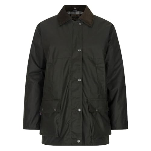 WALKER AND HAWKES - Damen Kirkstall gewachste Gepolsterte Jacke - Olivgrün...