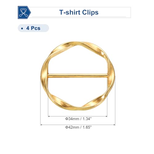 Image of uxcell T-shirt Clips, Clothes Knotting Buckle Ring Wrap Holder for Women Scarf, Loose T-shirt
