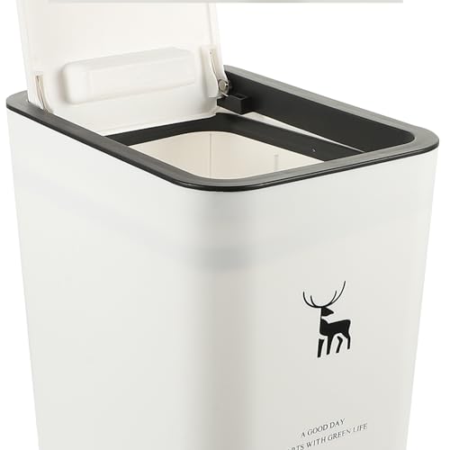 Valiclud caneca de basura blanca con tapa 10L estilo nórdico miniatura 3