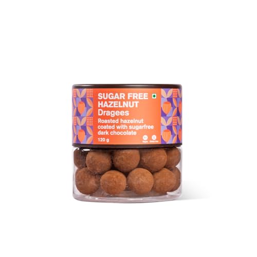 Image of Entisi Nutties Chocolates - Sugar Free Dark Hazelnut Chocolate Coated Dragees Jar - No Added Sugar - Keto Friendly Chocolate Snack - Gift Jar, Ideal for Gifting, Celebrations & Everyday Treats 120g
