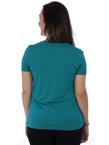 Baby Look Feminina Manga Curta Decote V. Viscolycra Verde