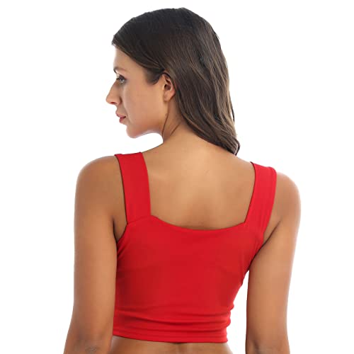 Women's Sleeveless Deep V Neck Tank Top Ruched Solid Cropped Vest Blouse3