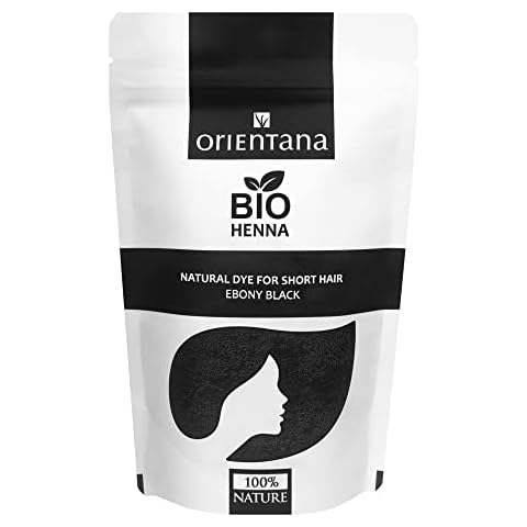 Orientana - Bio Hair Henna Ebony Black | 100% Natural Vegan Herbal Powder For Hair Dye | Ebony Black For Short to Medium Hair | Herbal Permanent Colour | Nourish Shine & Volume - 50g Cover