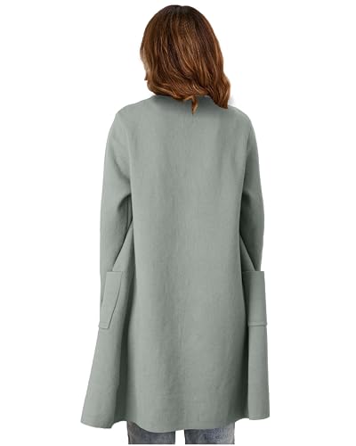 Women's Open Front Cardigan Sweater Long Sleeve Casual Knit Lapel Coatigan Coat4