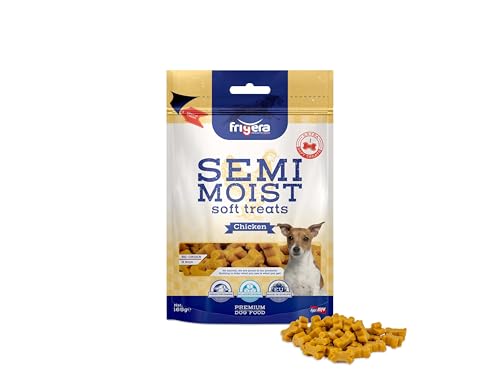 Frigera Semi-Moist Soft Treats Hähnchen 165g - Weiche Hundeleckerlis, Leckere Belohnung für Training & Zwischendurch, Ohne Zugesetzten Zucker, Hergestellt in Belgien