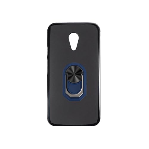 UOGNADGD Flexible Case + Ring Holder Compatible with Motorola Moto G 2nd Gen Phone Shockproof Cover & Magnetic Mecha Style Finger Grip Kickstand (Black+BlueRing)