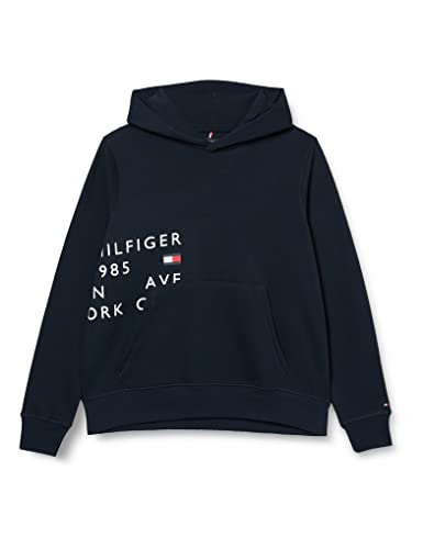 Tommy Hilfiger Herren Hoodie Off Placement mit Kapuze, Blau (Desert Sky), L