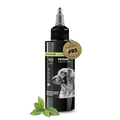 Peticare Limpiador de oídos para Perros y Gatos - Gotas para el Cuidado de los oídos, Limpia a Fondo, para el Mal Olor, disuelve Las Incrustaciones - petAnimal Health 2110