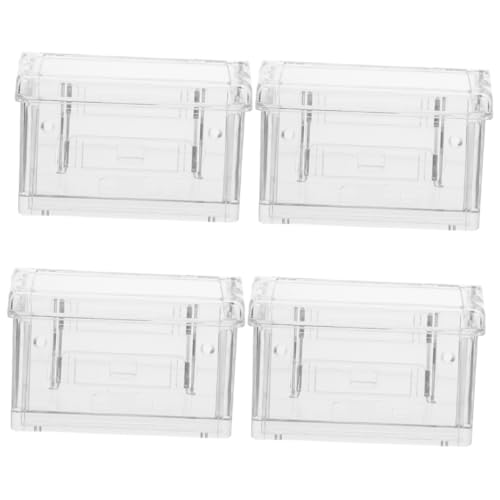 EXCEART 4Er-Box Transparente Visitenkartenbox acryl kartenhalter kartenständer acryl Geschäftskartenhalter Kartenhalter für den Schreibtisch Kartenhalter Acryl staubdicht Foto