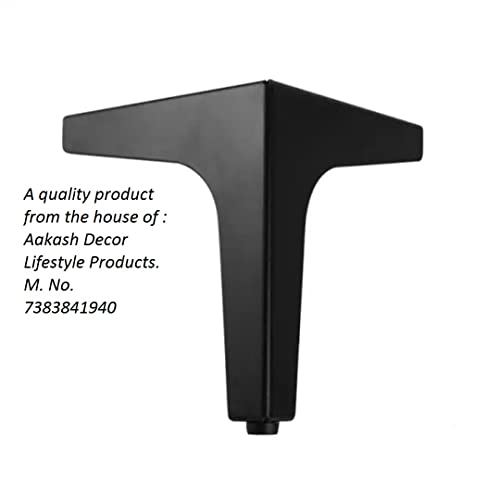 Image of Aakash Decor Sofa Legs 5 Inches (Set of 4) - Black Finish Metal Heavy Duty Furniture Leg for Home, Office Sofa Paya | Rustproof T- Shape Sofa Leg with Weight Capacity 300 Kg