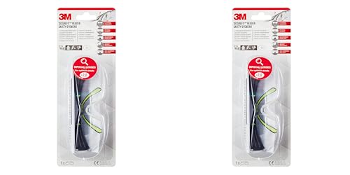 Lunettes de sécurité et de lecture 3M SecureFit SF420, +2,0 dioptrie, antirayure, optiques transparentes, 1/PCK, 6PCK/CV (Lot de 2)