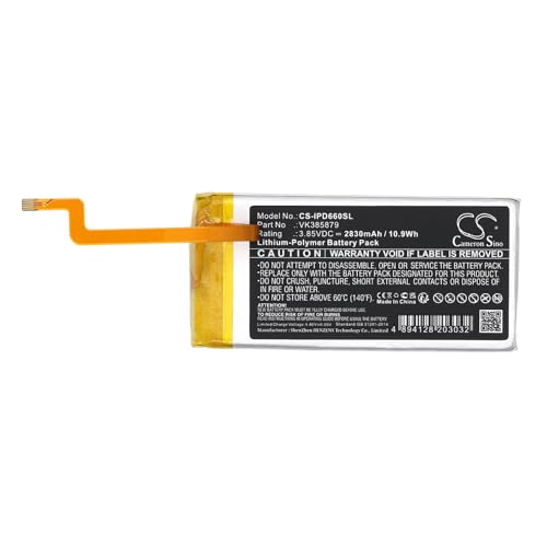 Cameron Sino 2830mAh / 10.9Wh Replacement Battery for Apple iPod Video 5th 5.5 Gen 30GB, VK385879
