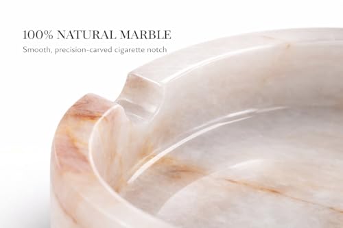 SPESHSTONES Marble Ash tray 5 Inches Handmade Cream Onyx Cigar Ashtray for Cigarette Holder - Decorative Ashtrays for Cigarettes and Cigars, Smoking Accessories for Home & Outdoor Patio Decor by SPESHSTONES - Image 3