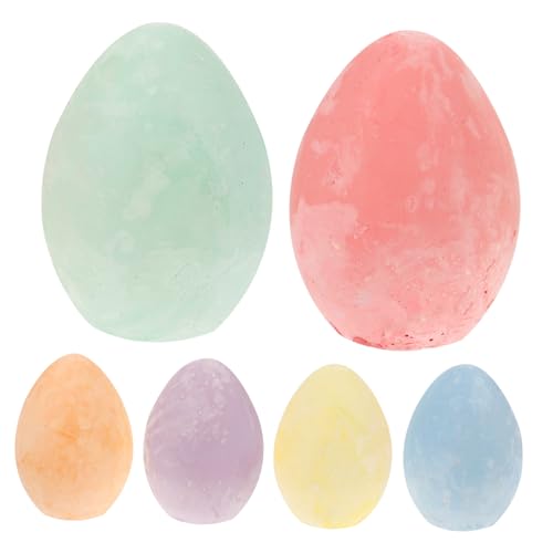 Beatifufu 6pcs Easter Children's Chalk Eggs Shaped Washable Chalk Blocks for Indoor Outdoor Art Play