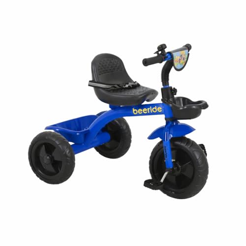 Image of Smart & Safe Kids Tricycle with EVA Wheels, Storage Basket & Seat Belt | Kiddo 3-Wheel Tricycle Cycle for Toddlers Age 3-5 Years | Red Baby Tricycle for Boys & Girls (Blue)