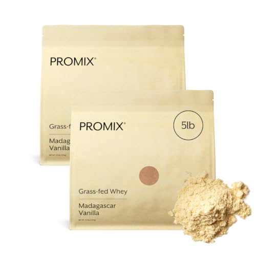 Image of ProMix Nutrition Whey Protein Powder, Vanilla - Grass-Fed & 100% All Natural - Post Workout Fitness & Nutrition Shakes, Smoothies, Baking & Cooking Recipes - 2.5 Pound (Pack of 2)