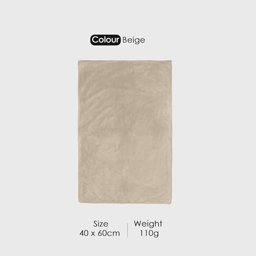 Image of HOUSSE Premium Hand Towel | Microfiber | Super Soft & Quick Dry | Home, Gym, Yoga, Fitness & Weight Lifting | Ultra Absorbent | 550GSM, 60x40cm [2-Pack] (Beige)