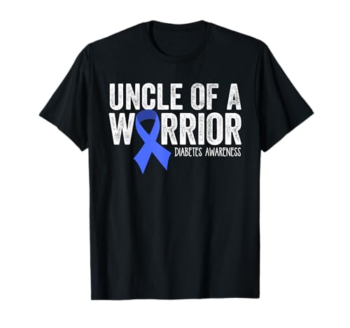 Uncle of a Warrior T1D Kid Diabético Cinta Azul Regalo Camiseta