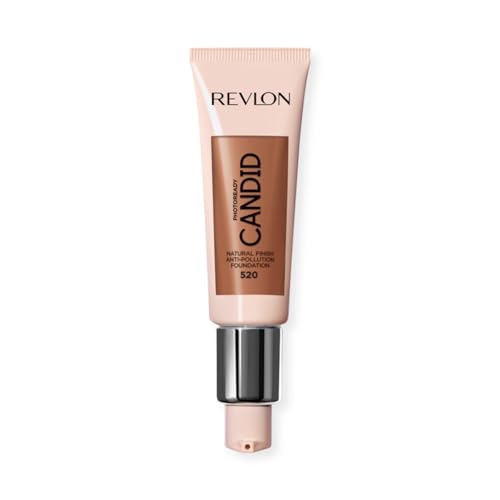 Revlon PhotoReady Candid Natural Finish Foundation, with Anti-Pollution, Antioxidant, Anti-Blue Light Ingredients, Cocoa (520), 22 ml