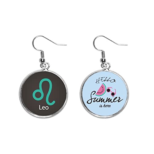 Pendientes de sandía con constelación de Leo para los lóbulos en verano