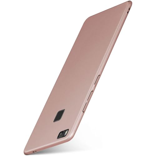 moex® Cover Ultra-Sottile Compatibile con Huawei P9 Lite | Rigida/Anti-graffio, Oro-Rosato Metallico