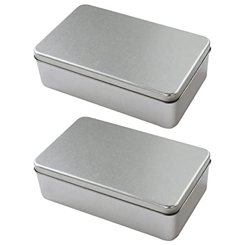 Cabilock 2 Pzas Lata de Té Latas de Metal Rectangulares Caja de Lata Vacía Café Especia Lata de Metal Frasco de Hierbas…