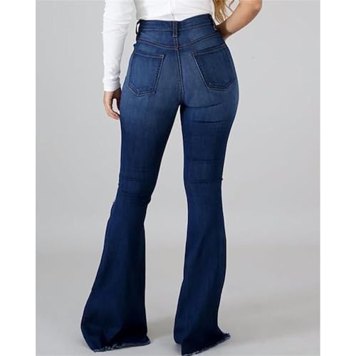 High Waisted Bell Bottom Jeans for Women Ripped Distressed Stretch Wide Leg Vintage Rise Denim Pants2