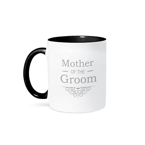 3dRose Mother Of The Groom In Silver Mug, 11 oz, Black