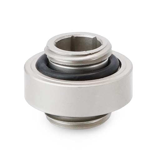 Thermal Grizzly DeltaMate - Extender MM7R - Rallonge de raccord 7 mm - Nickel mat - Laiton fraisé CNC - Deux filetages extérieurs G1/4" - Pour combinaisons modulaires dans les refroidisseurs à eau