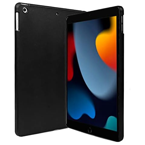 Black Frosted Case for iPad 9th Generation 2021 / 8th Generation 2020/ 7th Generation 2019 10.2", Slim Soft Lightweight Transparent TPU Back Cover for iPad 9/8/7 10.2 inch Cover